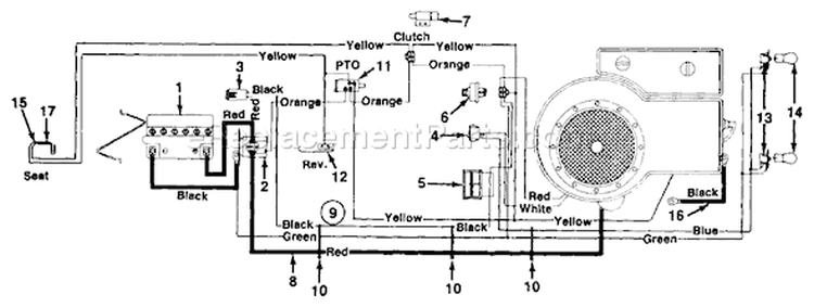 Page E Diagram and Parts List for 133K694G401 1993 Yard Man Lawn Tractor